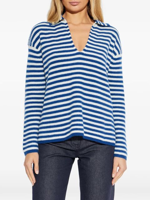 Max Mara striped V-neck sweater - Blue