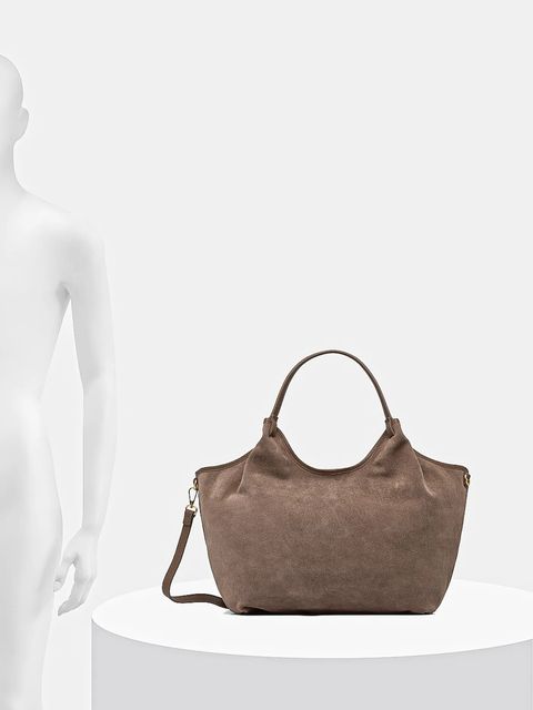 Answear.LAB torebka zamszowa kolor brązowy