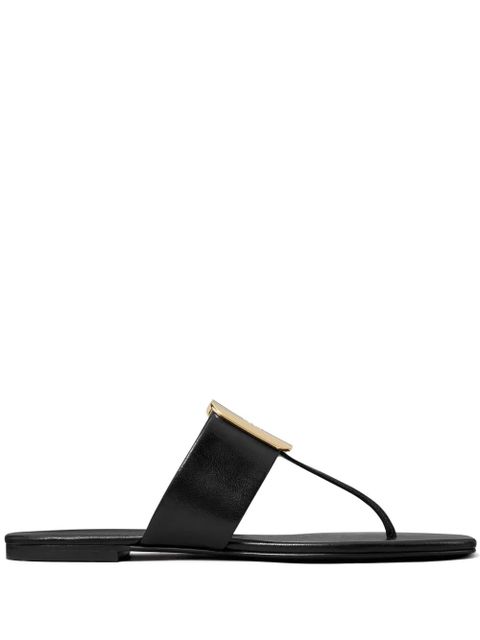 Tory Burch Georgia logo-debossed flip flops - Black - zdjęcie produktu nr 1
