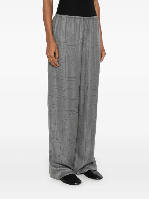 TOTEME monogram flannel trousers - Grey