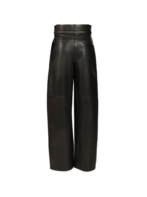 Sportmax belted leather trousers - Black - zdjęcie produktu nr 2
