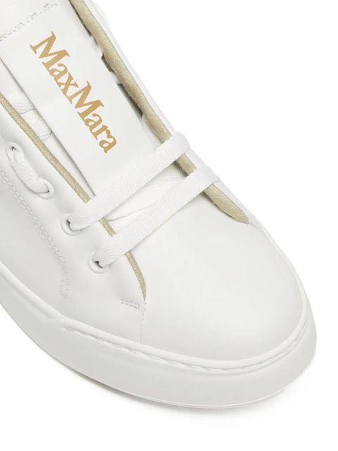 Max Mara leather lace-up sneakers - White
