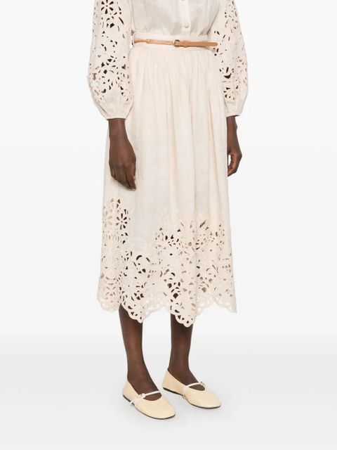 ZIMMERMANN Wylie midi skirt - Neutrals