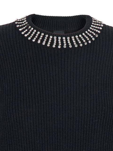 PINKO crystal-embellished ribbed mini dress - Black