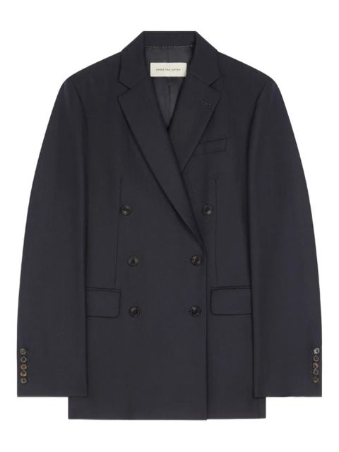 DRIES VAN NOTEN double-breasted wool blazer - Blue - zdjęcie produktu nr 1