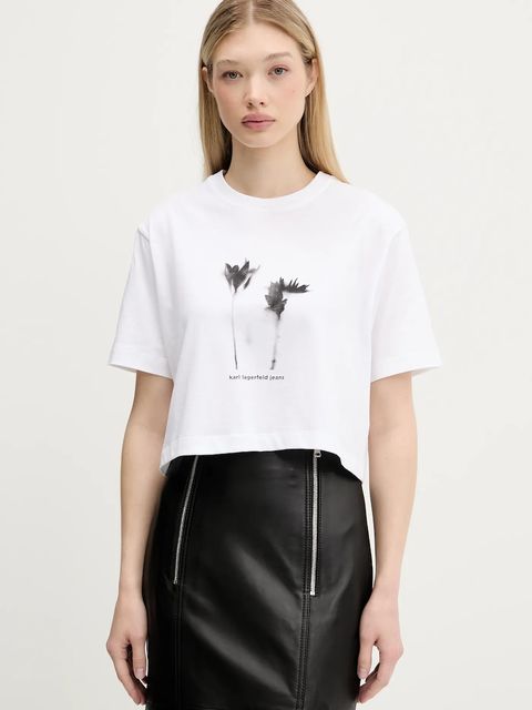 Karl Lagerfeld Jeans t-shirt bawełniany damski kolor biały A3W17040 - zdjęcie produktu nr 1