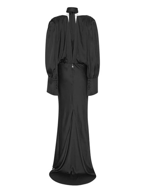 ROTATE BIRGER CHRISTENSEN chiffon long-sleeve maxi dress - Black