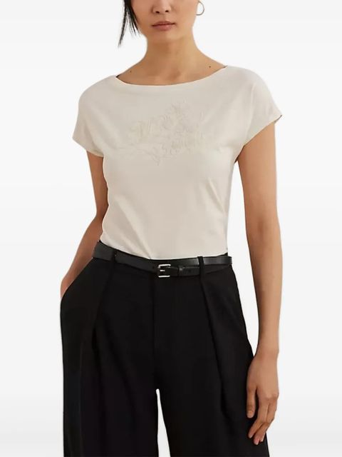 Lauren Ralph Lauren embroidered cotton T-shirt - White - zdjęcie produktu nr 1