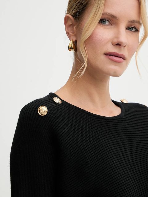 Morgan sweter damski kolor czarny lekki MISSY