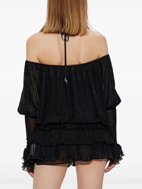 Blumarine pleated silk dress - Black