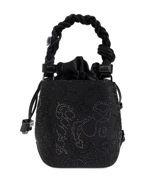GANNI Bou braided-handle crystal-embellished bucket bag - Black - zdjęcie produktu nr 2