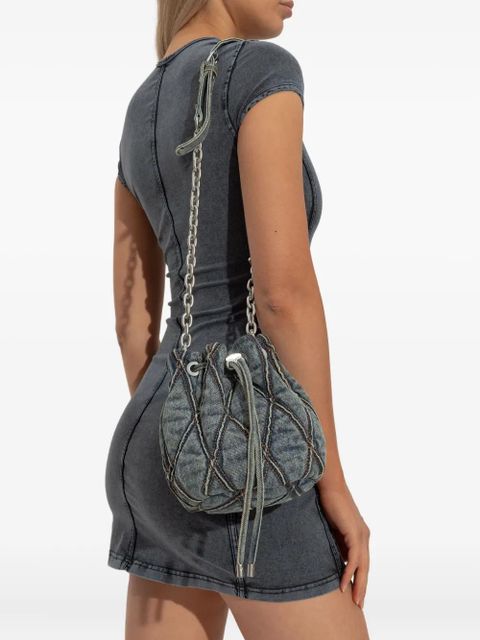 Diesel mini Charm-D quilted chain-strap bag - Blue - zdjęcie produktu nr 2