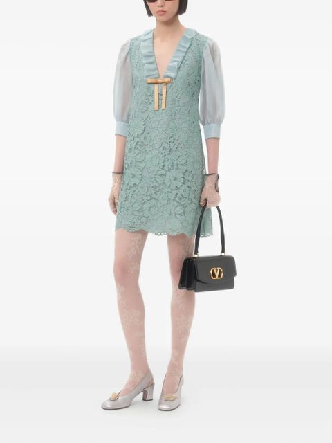 Valentino Garavani lace-pattern minidress - Blue