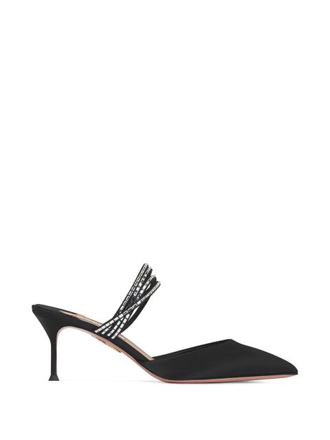 Aquazzura Luce embellished-strap heeled mules - Black - zdjęcie produktu nr 1