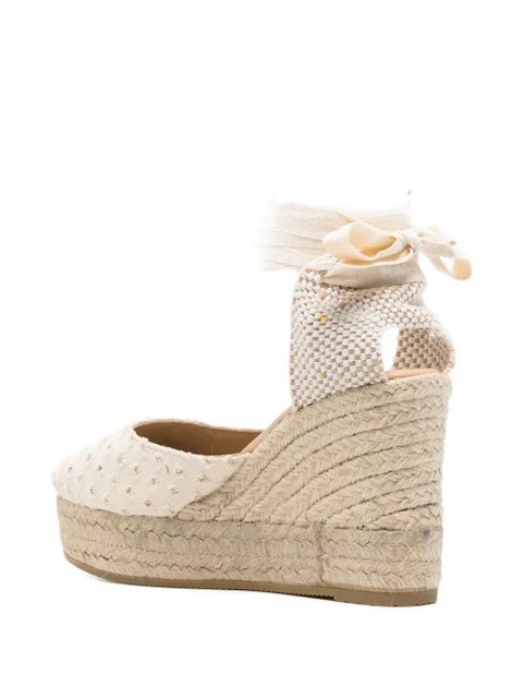 Manebi Yucatán lace-up heeled espadrilles - Neutrals