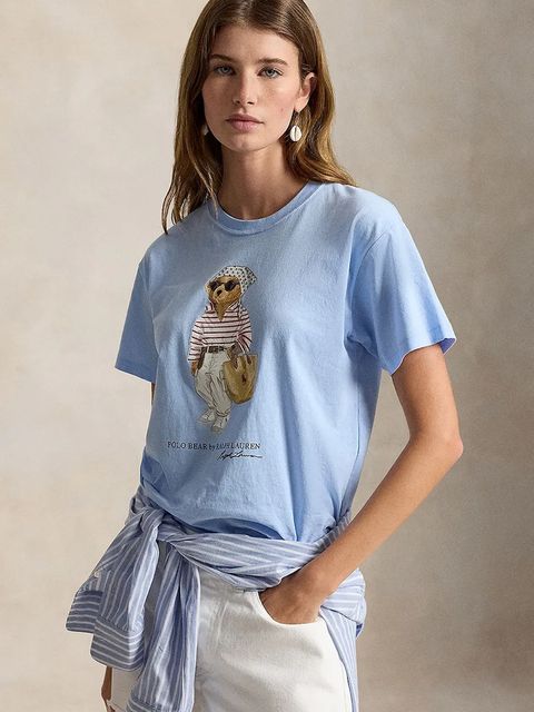 Polo Ralph Lauren T-shirt basic damski bawełniany VNTG CTN JSY-KNT-T-SHIRT - zdjęcie produktu nr 1