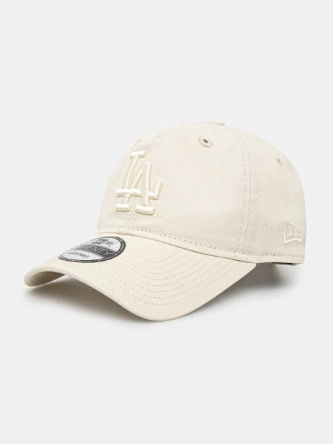 New Era czapka z daszkiem bawełniana kolor beżowy z aplikacją 60471476