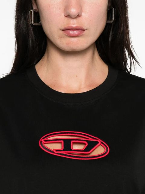 Diesel logo crew-neck top - Black