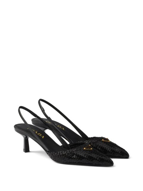 Prada woven strap slingback pumps - Black - zdjęcie produktu nr 2