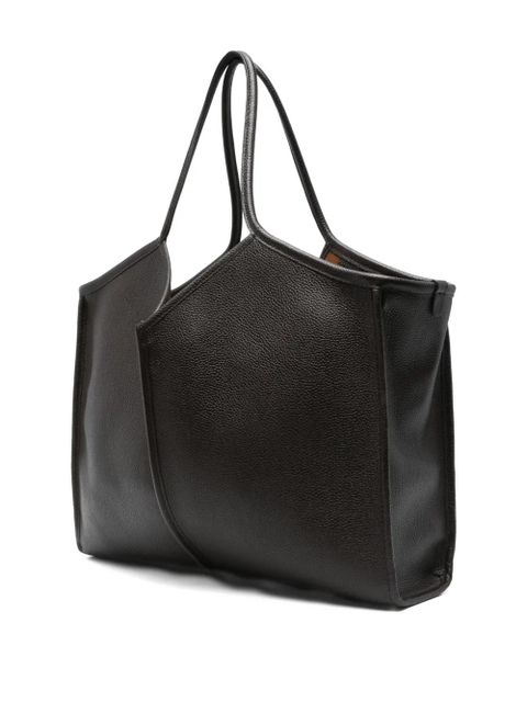 Hereu large leather tote bag - Brown