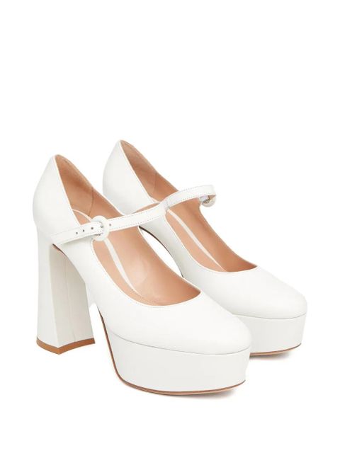 Gianvito Rossi platform strap leather pumps - White - zdjęcie produktu nr 2