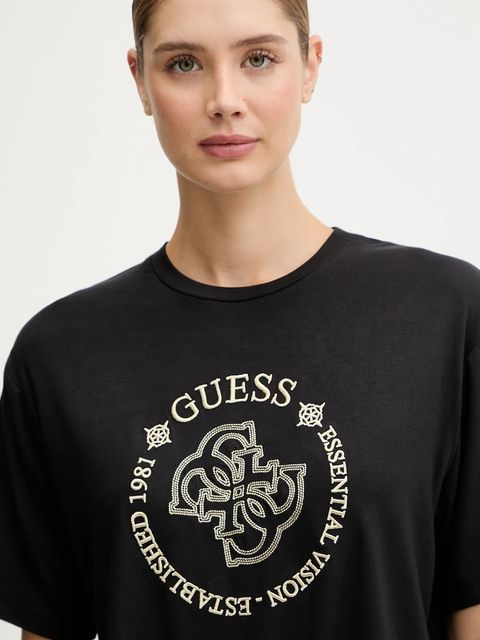 Guess t-shirt CARLA damski kolor czarny V5YI05 KCOA2