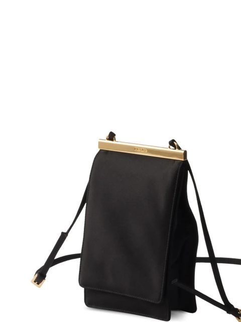 Prada mini logo-lettering shoulder bag - Black