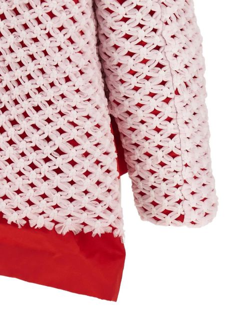 Comme Des Garçons tulle-weave asymmetric blazer - Pink