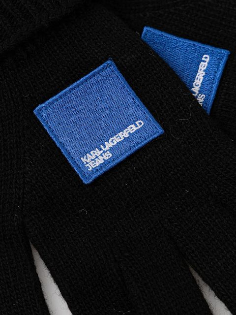 Karl Lagerfeld Jeans rękawiczki z domieszką wełny kolor czarny A4W33137 - zdjęcie produktu nr 2