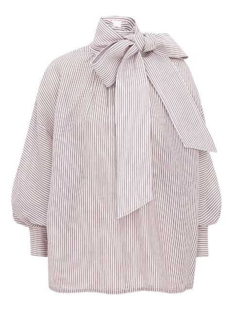 ZIMMERMANN striped balloon-sleeve blouse - White - zdjęcie produktu nr 1