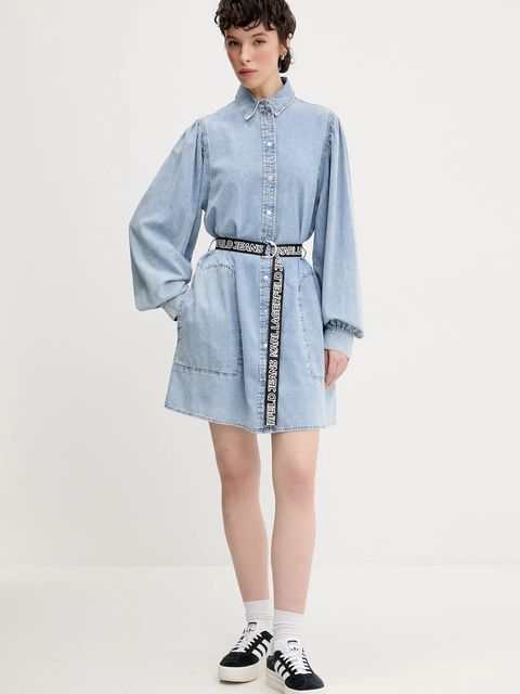 Karl Lagerfeld Jeans sukienka bawełniana kolor niebieski mini prosta A2W13022