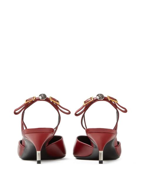 Versace point-toe buckle pumps - Red