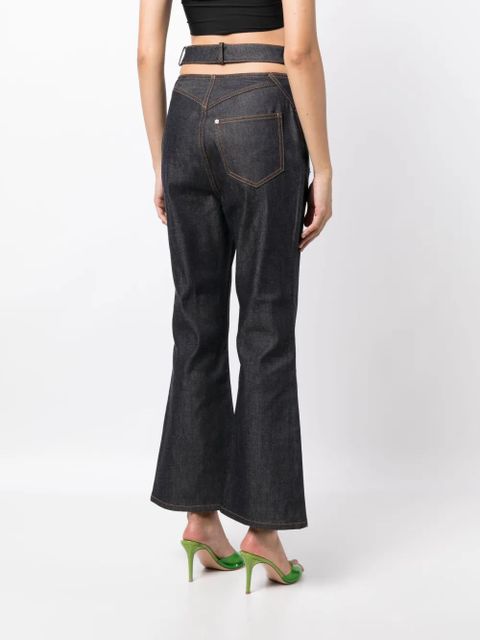 AREA Butterfly cut-out flared jeans - Blue