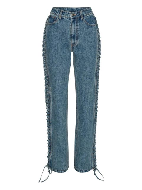 ROTATE BIRGER CHRISTENSEN laced straight leg jeans - Blue - zdjęcie produktu nr 1