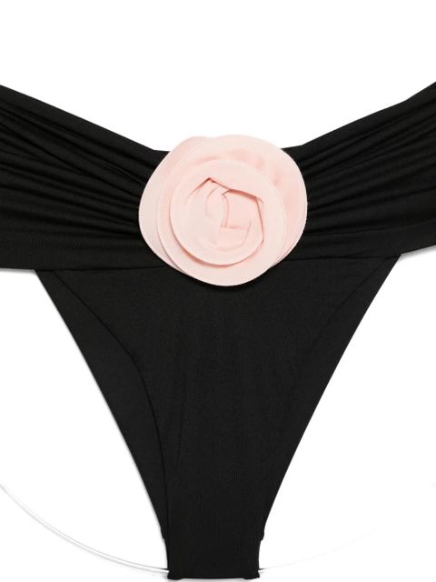 La Reveche Derya floral-appliqué bikini - Black