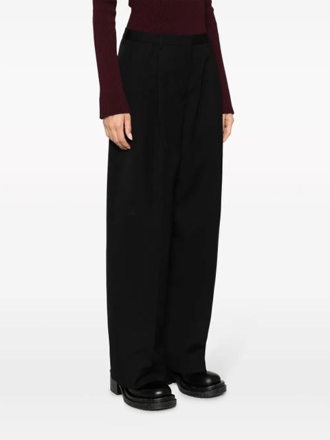 Jil Sander pleated cotton-wool tailored trousers - Black