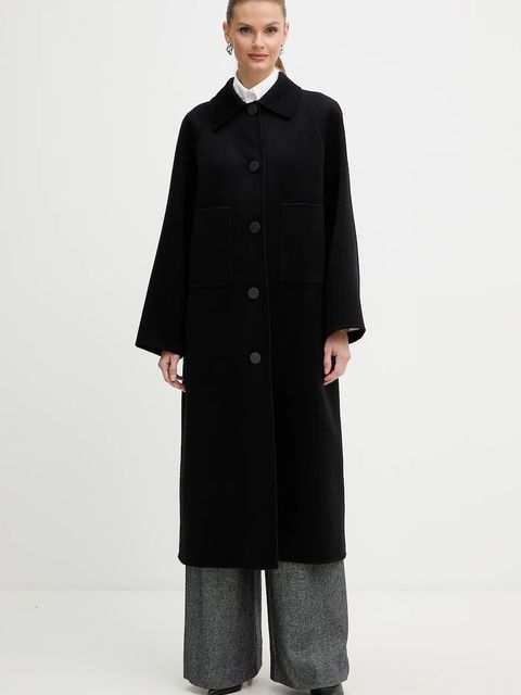 Armani Exchange płaszcz z dodatkiem wełny kolor czarny XW001234 AF16216 - zdjęcie produktu nr 1