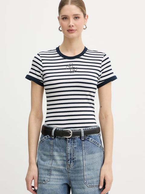 Guess t-shirt basic damski z modalem - zdjęcie produktu nr 2