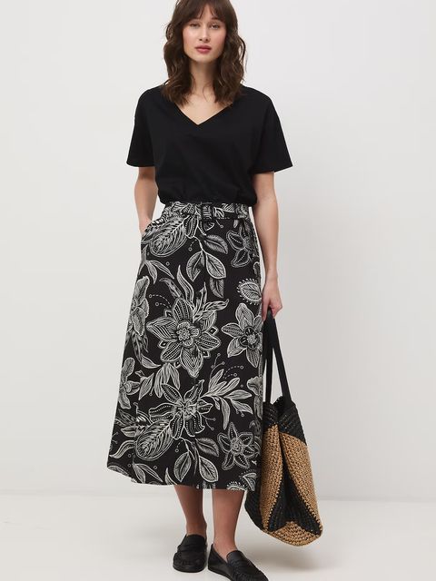 Medicine spódnica trapezowa z dodatkiem lnu - zdjęcie produktu nr 1