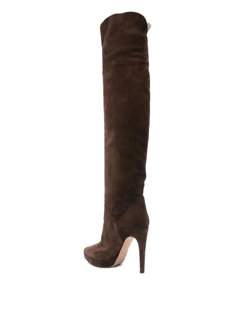 Casadei 100mm suede stiletto knee-high boots - Brown - zdjęcie produktu nr 2