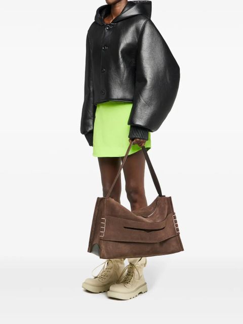 JW Anderson curved-hem mini skirt - Green