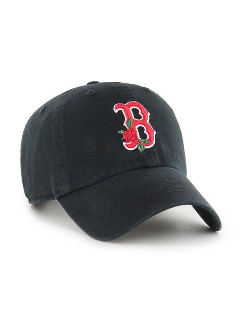 47 brand czapka z daszkiem bawełniana MLB Boston Red Sox kolor czarny z aplikacją B-THRNC02GWS-BK