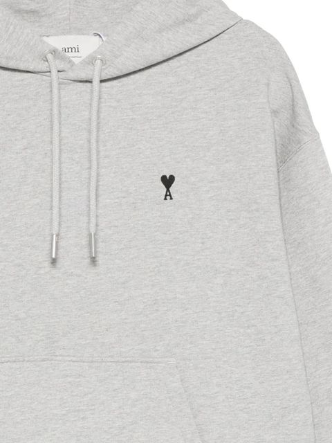 AMI Paris drawstring embroidered hoodie - Grey