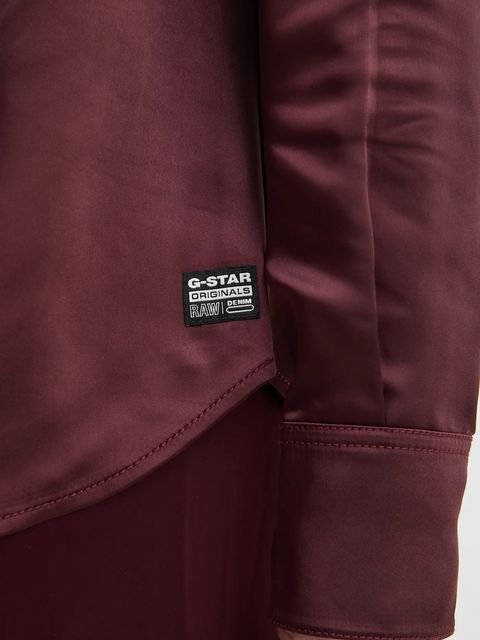 G-Star koszula damska kolor bordowy regular z kołnierzykiem klasycznym D25265-D414