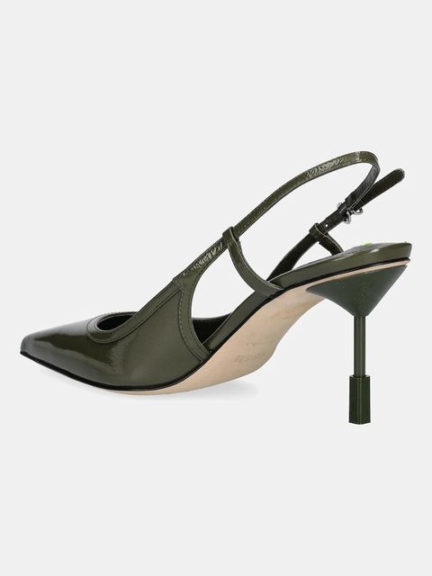 MSGM szpilki skórzane kolor zielony 3941MDS931 818