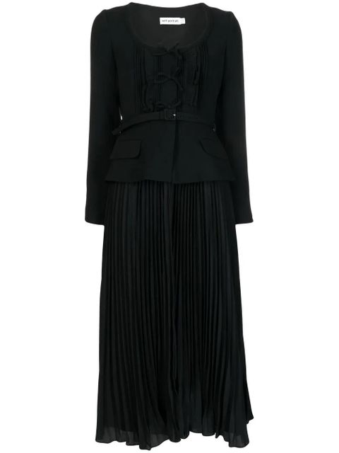Self-Portrait ruched crepe midi dress - Black - zdjęcie produktu nr 1