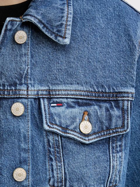 Tommy Jeans kurtka jeansowa kolor niebieski przejściowa DW0DW21414