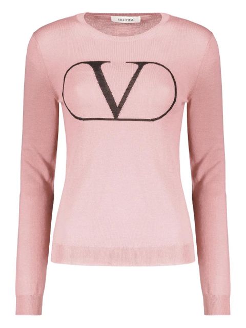 Valentino Garavani logo-detail ribbed sweater - Pink - zdjęcie produktu nr 1