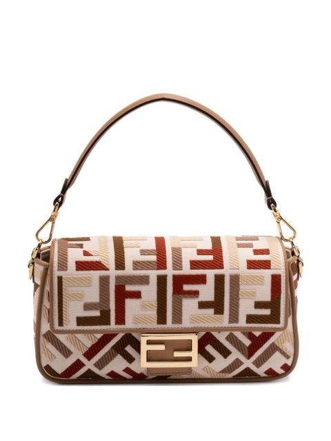 FENDI medium Baguette FF-motif shoulder bag - Neutrals - zdjęcie produktu nr 1
