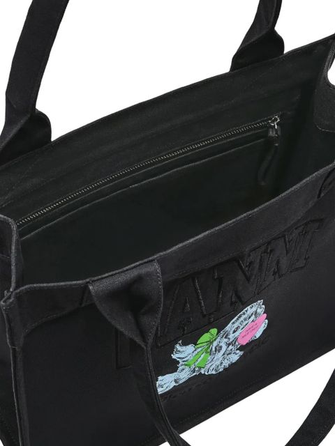 GANNI Puppy-print tote bag - Black